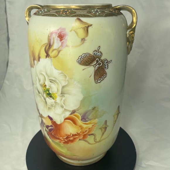 Antique hand painted large vase - Picture 1 of 12